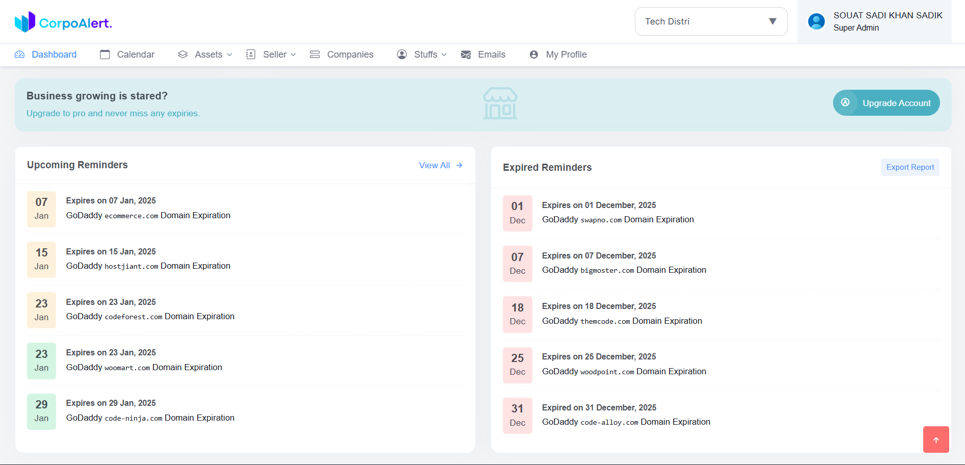 Expired Reminder Overview