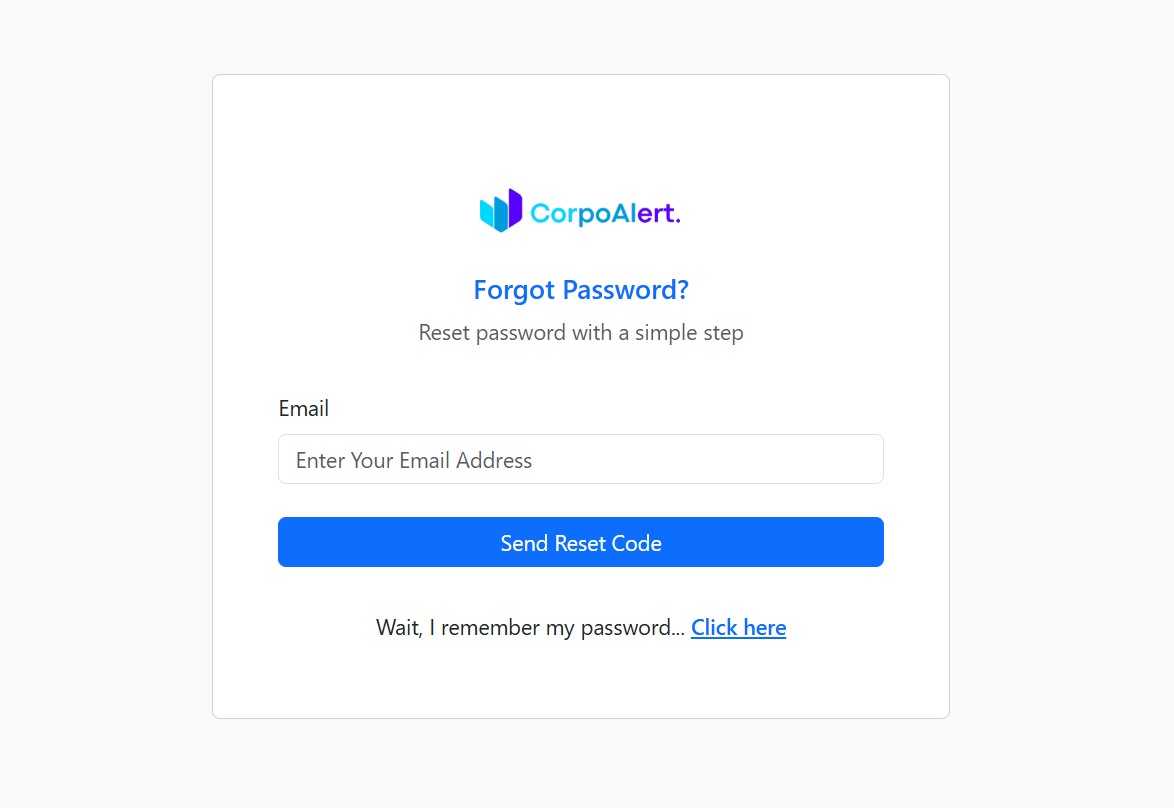 Forget Password Page