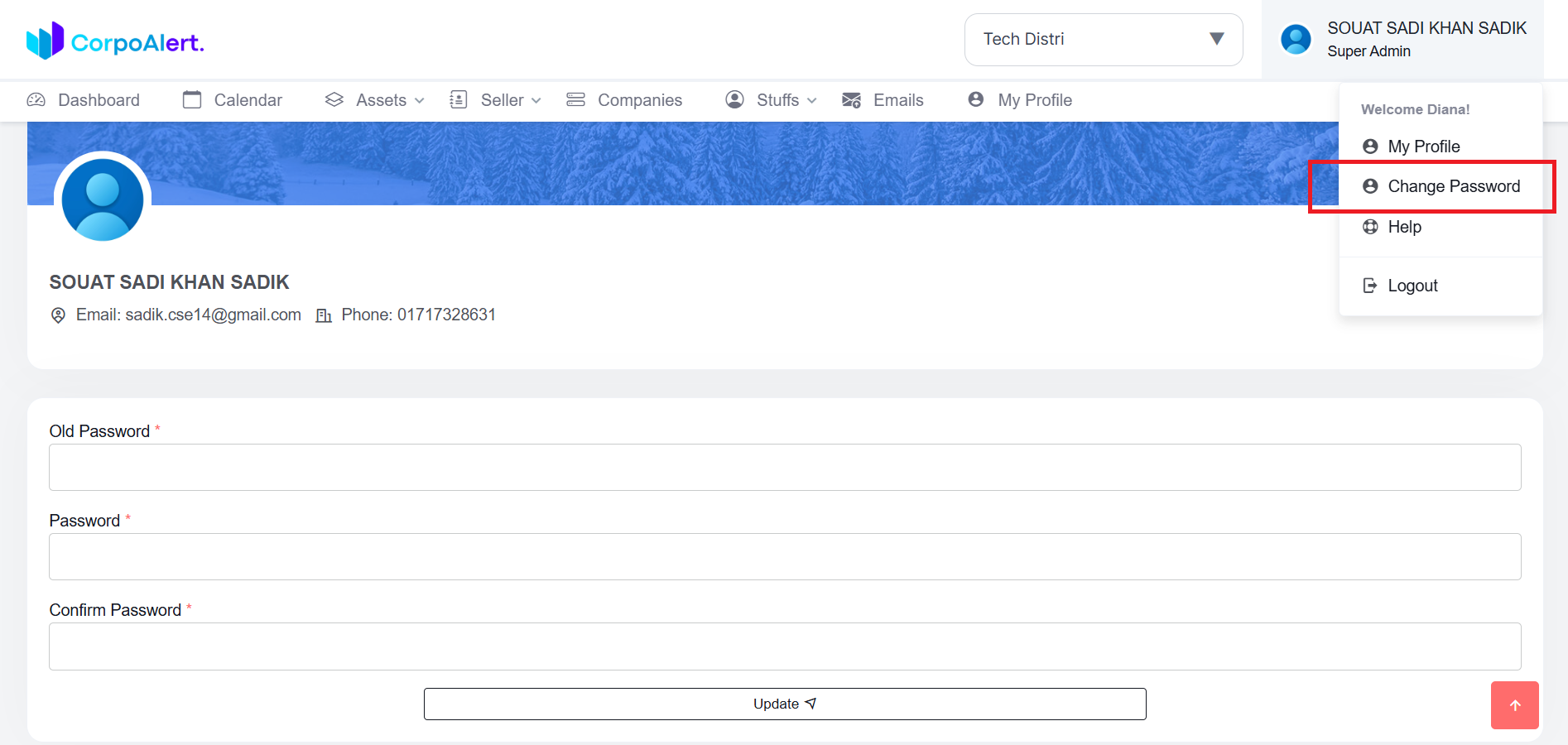 Update Password Form